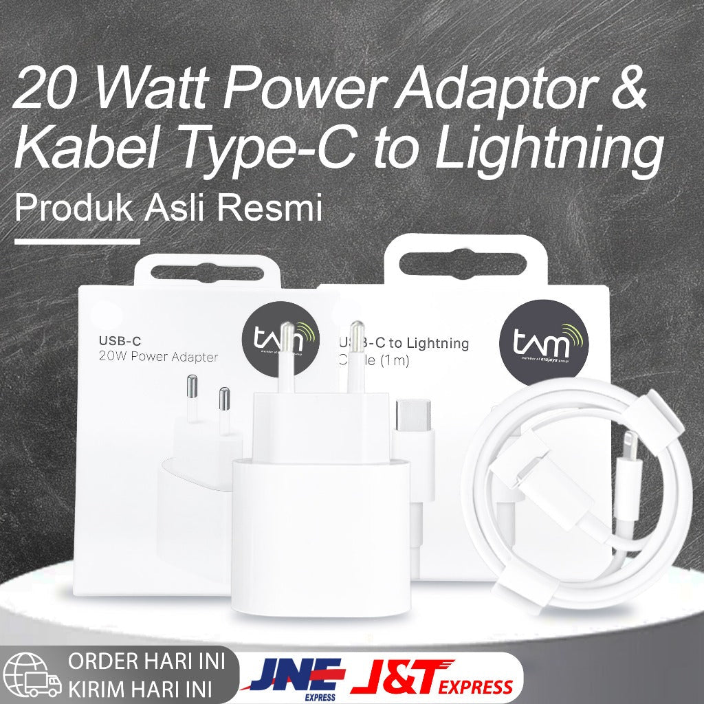 HIBY - Charger iPhone Fast Charging 20W/35W + Kabel Type C to Lightning [MFi Certified] - Set Komplit untuk iPhone 8-14